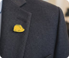 Construction Hard Hat Yellow Pin Badge