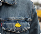 Construction Hard Hat Yellow Pin Badge