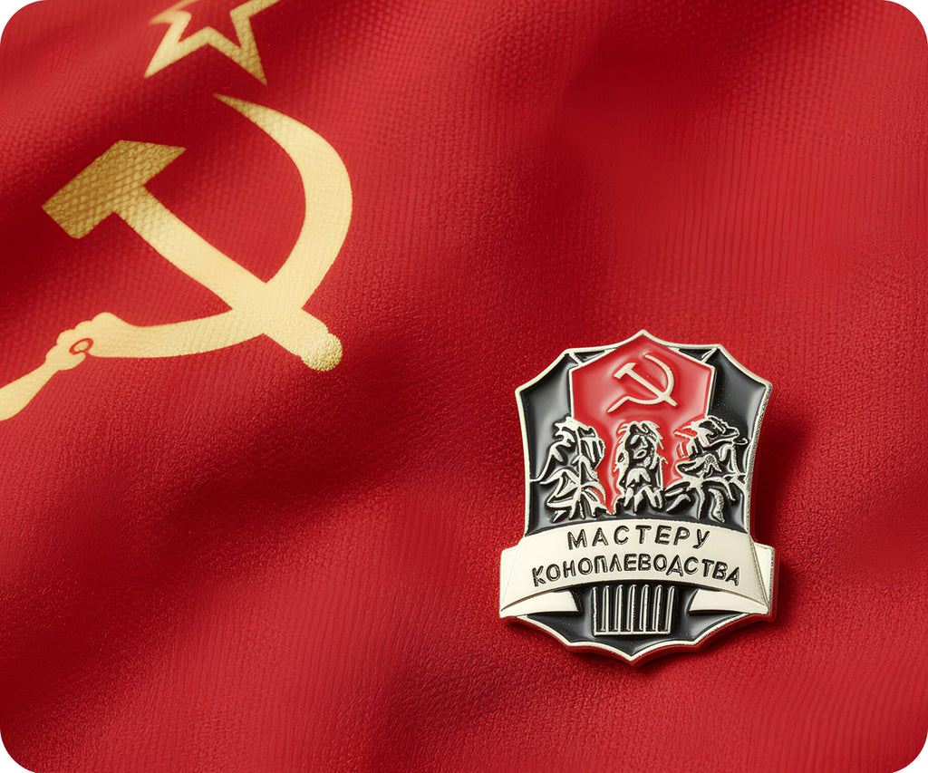 Soviet Master of Hemp Cultivation Pin Badge