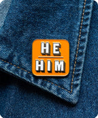 He Him Pronoun Enamel Lapel Pin Badge