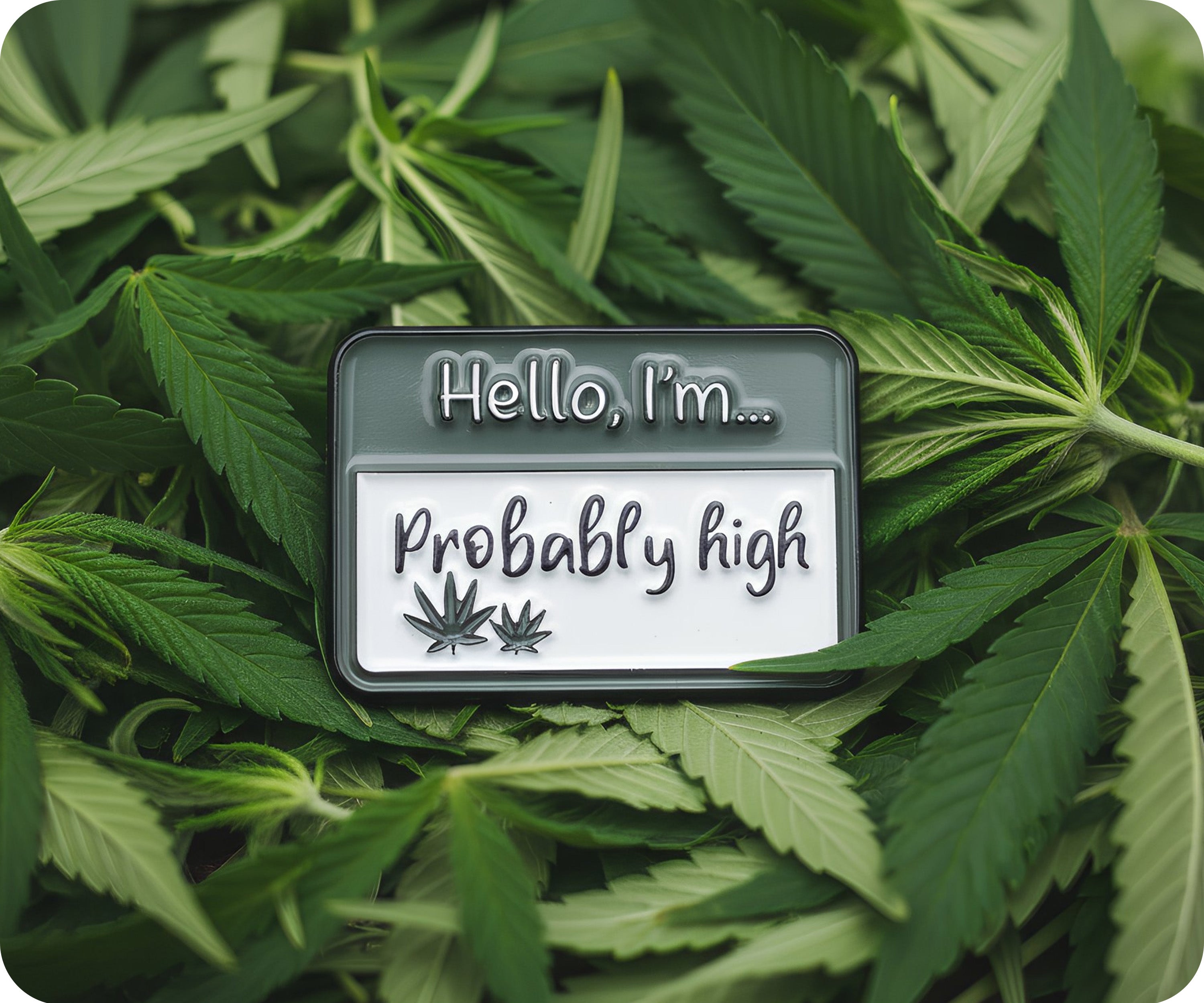 Hello I'm Probably High Pin Badge