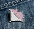 Hippopototenuse Math Pin Badge