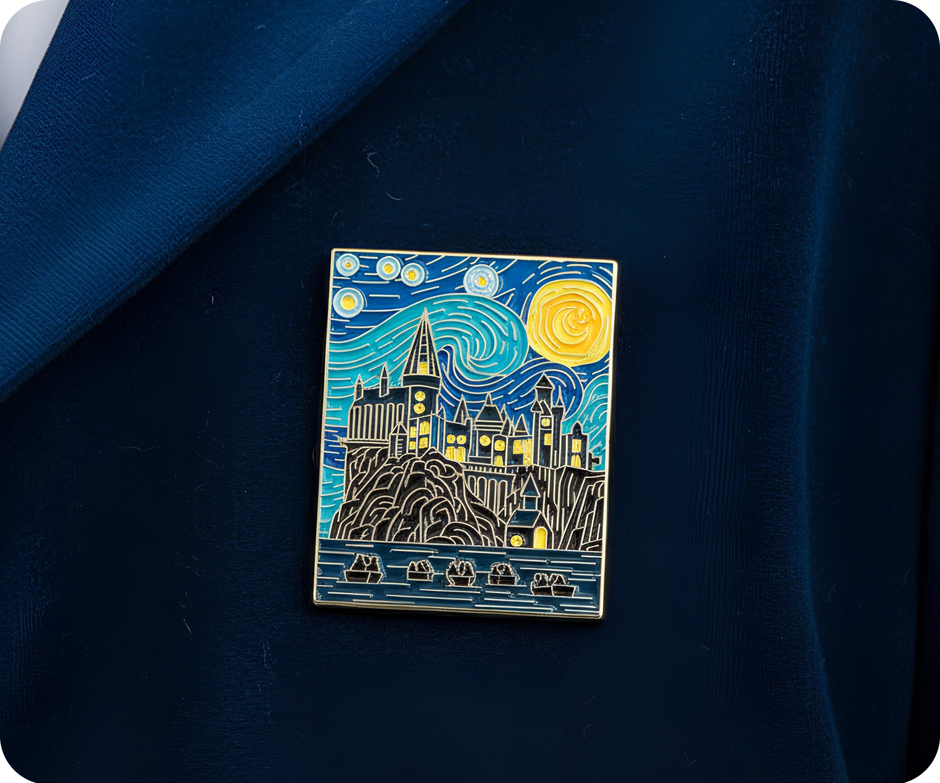 Insignia de castillo de la escuela de magia de arte de Van Gogh Imagen secundaria del producto