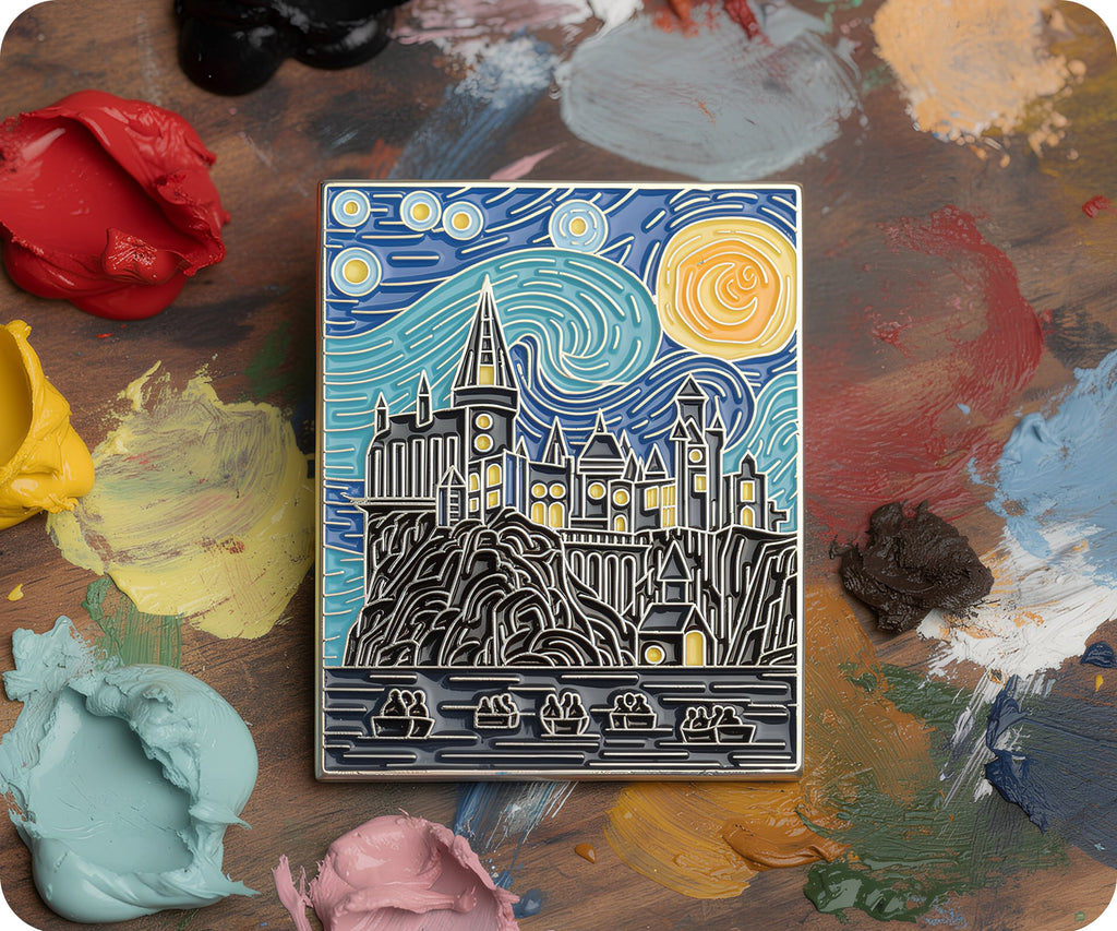 Van Gogh Art Wizard School Castle Pin Badge