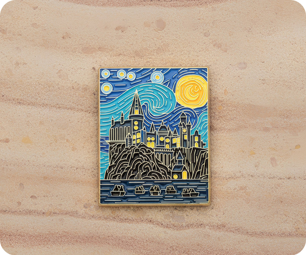 Van Gogh Art Wizard School Castle Pin Badge