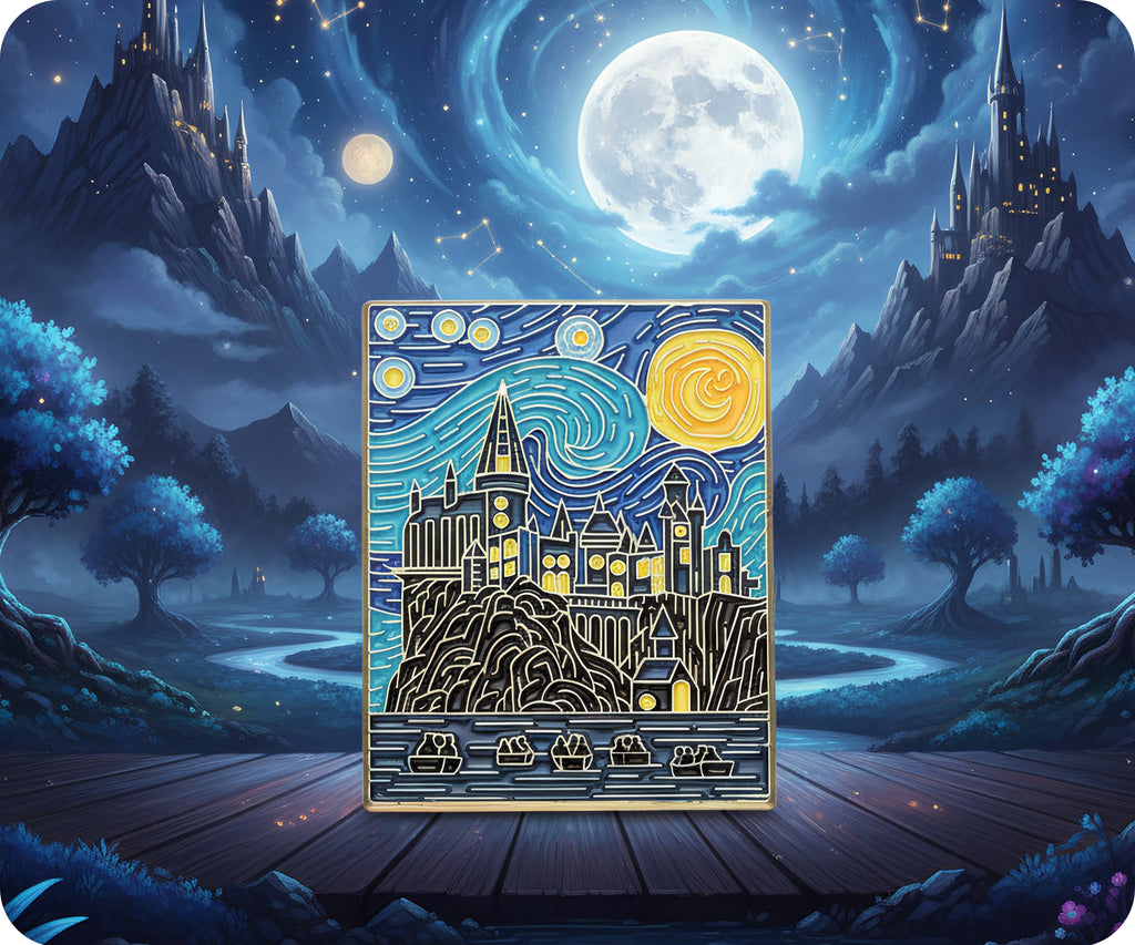 Van Gogh Art Wizard School Castle Pin Badge