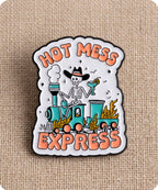 Hot Mess Express Funny Skeleton Train Enamel Lapel Pin Badge