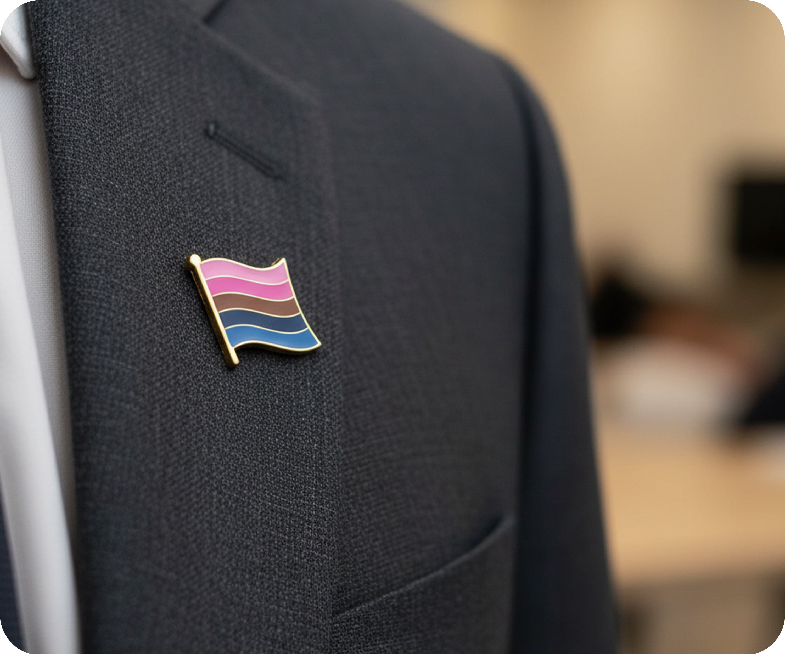 Insignia/Pin de Bandera: Derechos Humanos Iguales Para Todos Imagen secundaria del producto