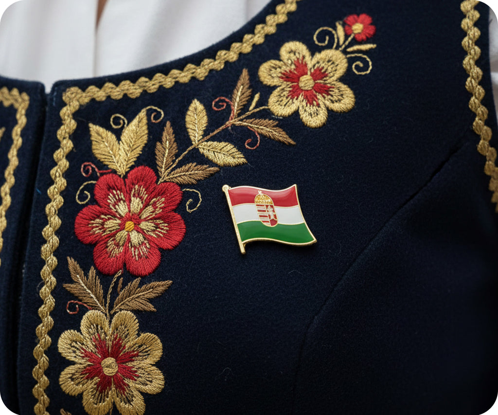 Hungary Coat Of Arms Flag Pin Badge