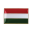 A rectangular pin badge featuring the colors of the Hungarian flag, with a gold-toned border. © Tigoli® 2026 All Rights Reserved Panda Loco Ltd 
