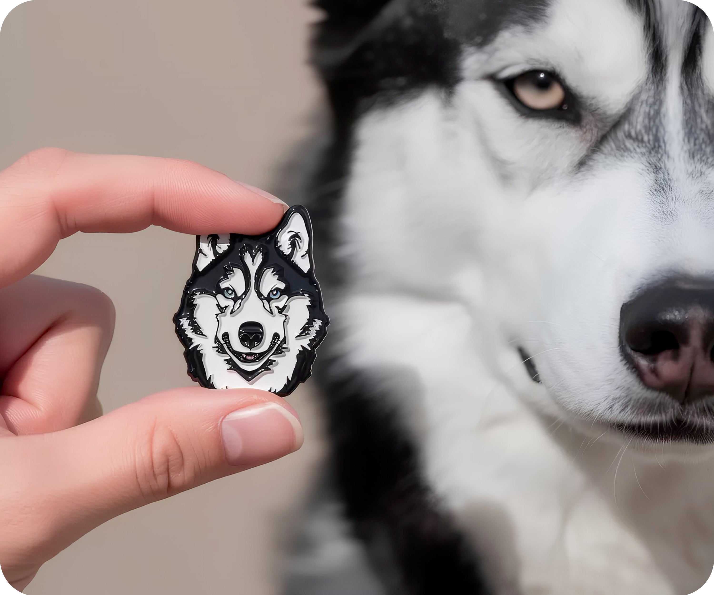 Husky Dog Pin Badge