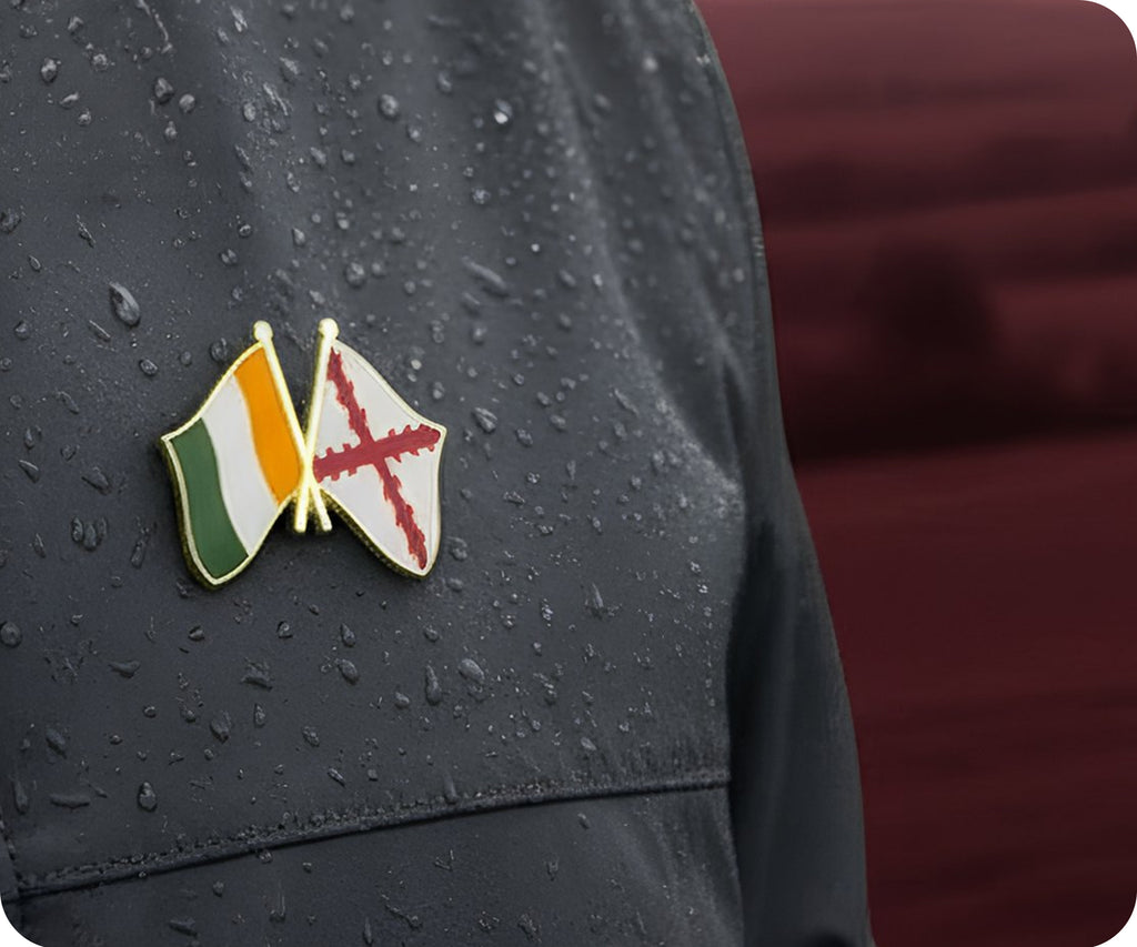 Ireland & Cross of Burgundy Friendship Pin Badge