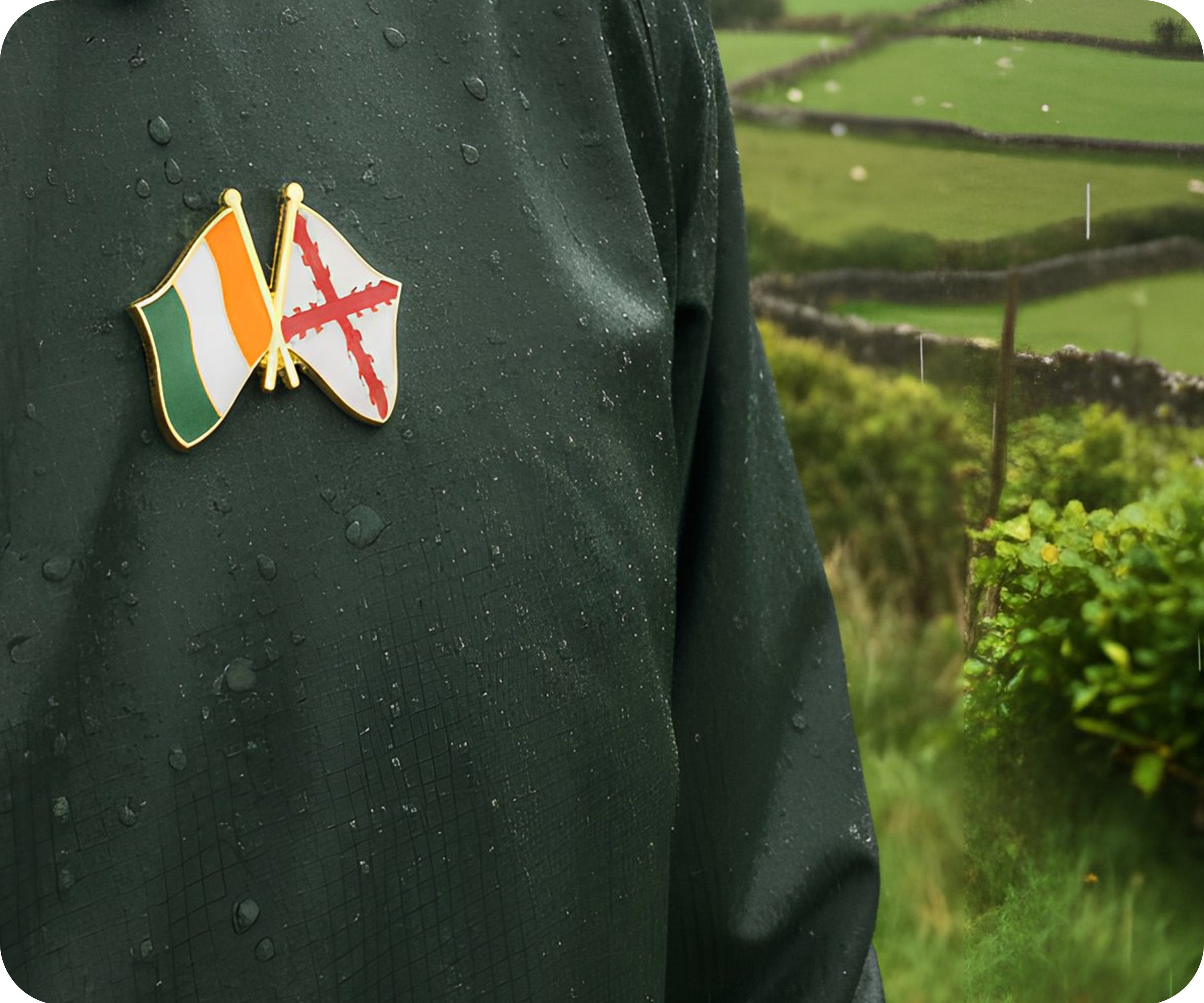 Ireland & Cross of Burgundy Friendship Pin Badge