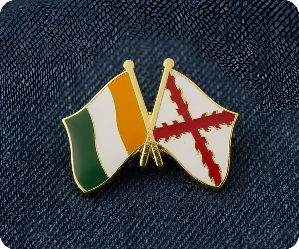 Ireland & Cross of Burgundy Friendship Pin Badge