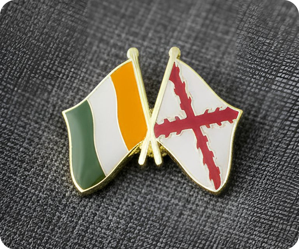Ireland & Cross of Burgundy Friendship Pin Badge