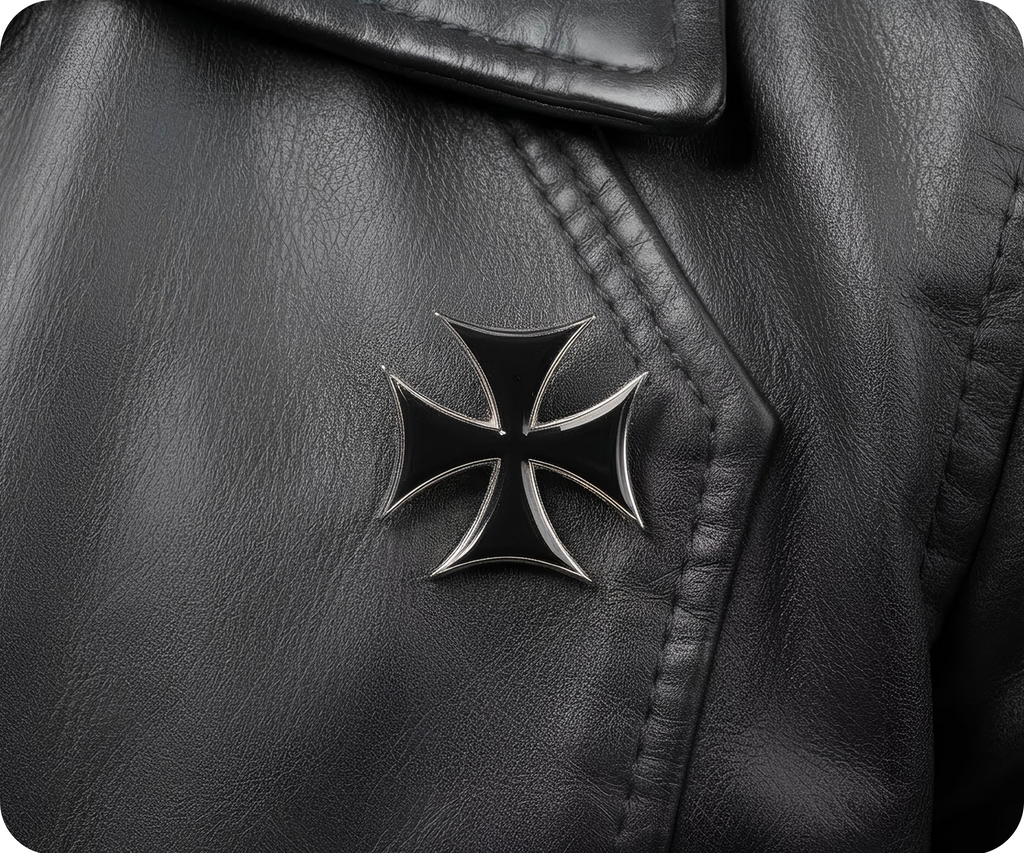 Iron Cross Black Gothic Symbol Pin Badge