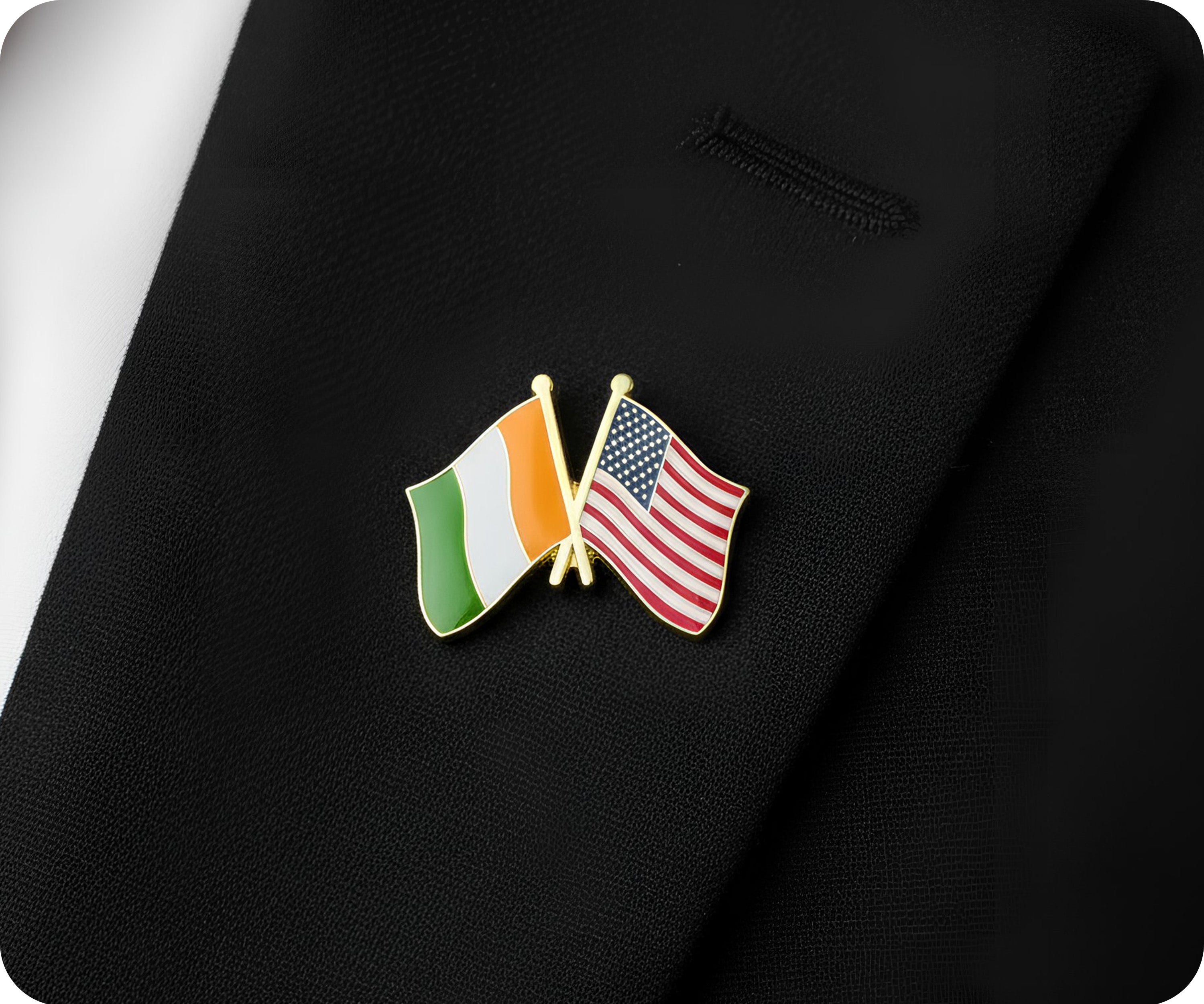Côte d'Ivoire Ivory Coast & United States Friendship Pin Badge