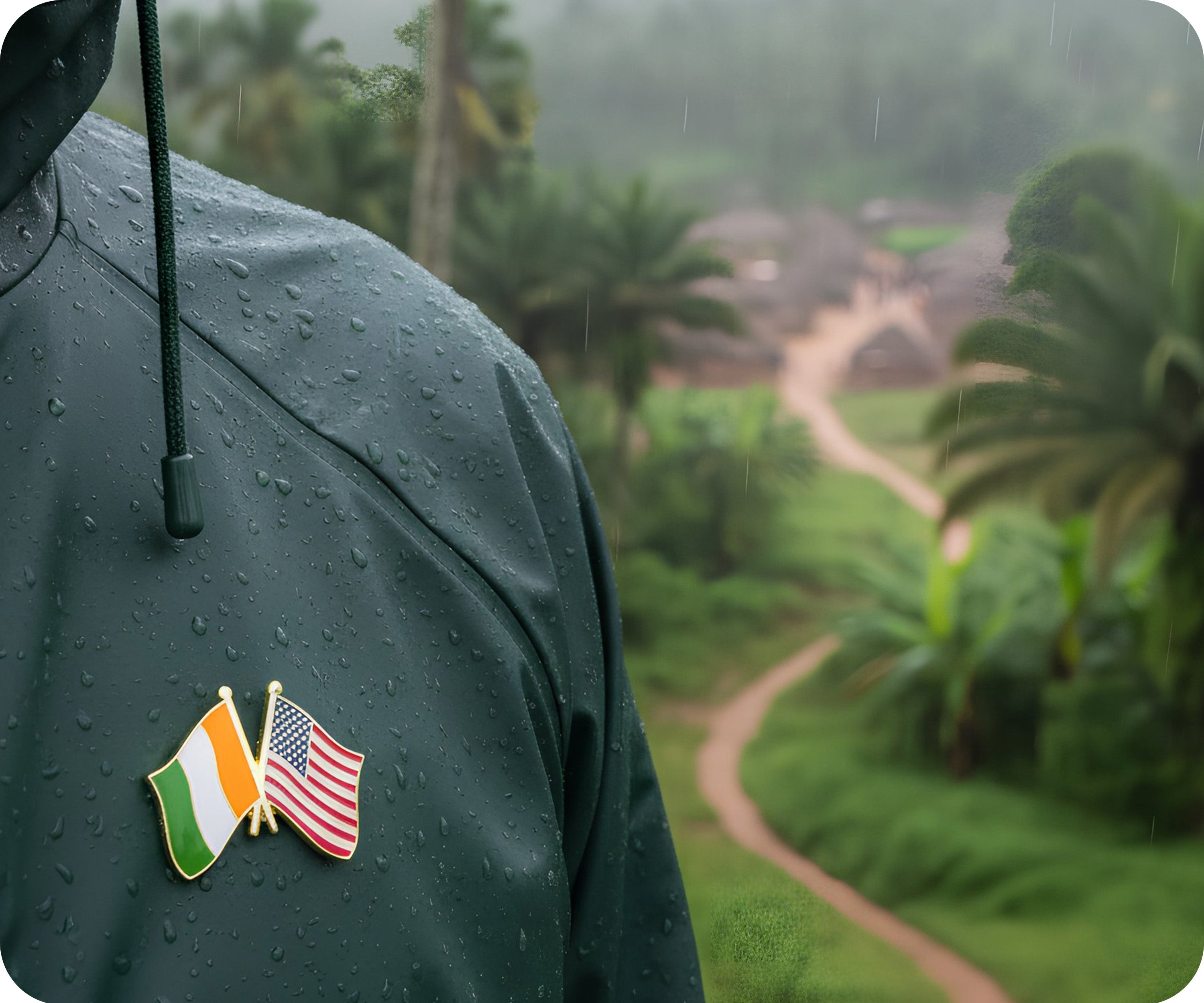 Côte d'Ivoire Ivory Coast & United States Friendship Pin Badge