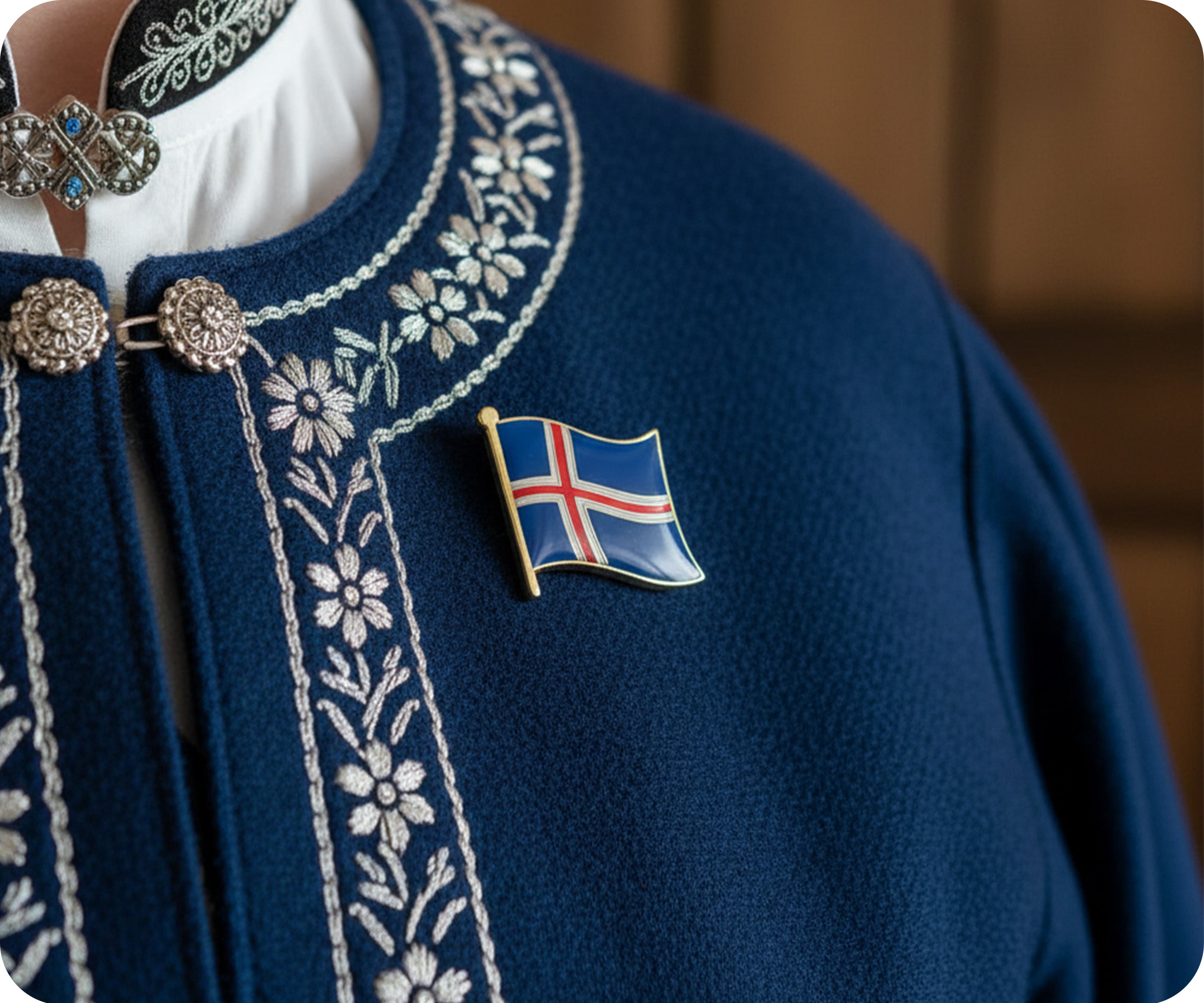 Icland Flag Pin Badge