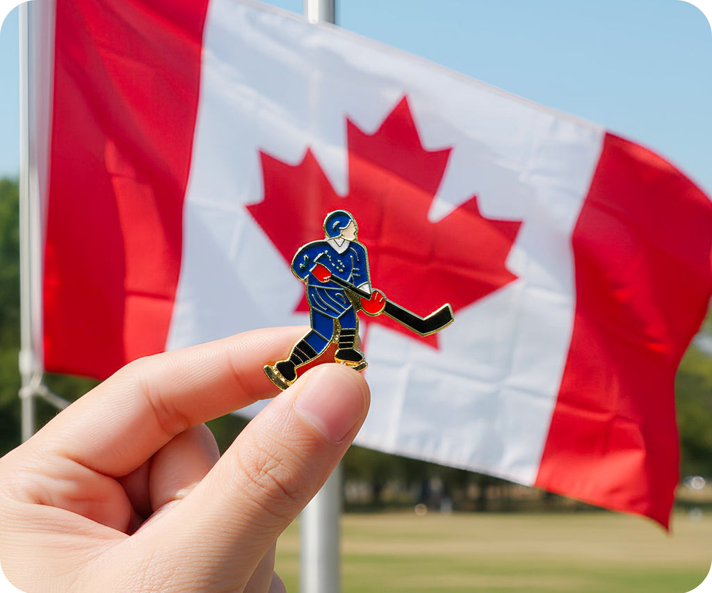 Ice Hockey Player Pin Badge