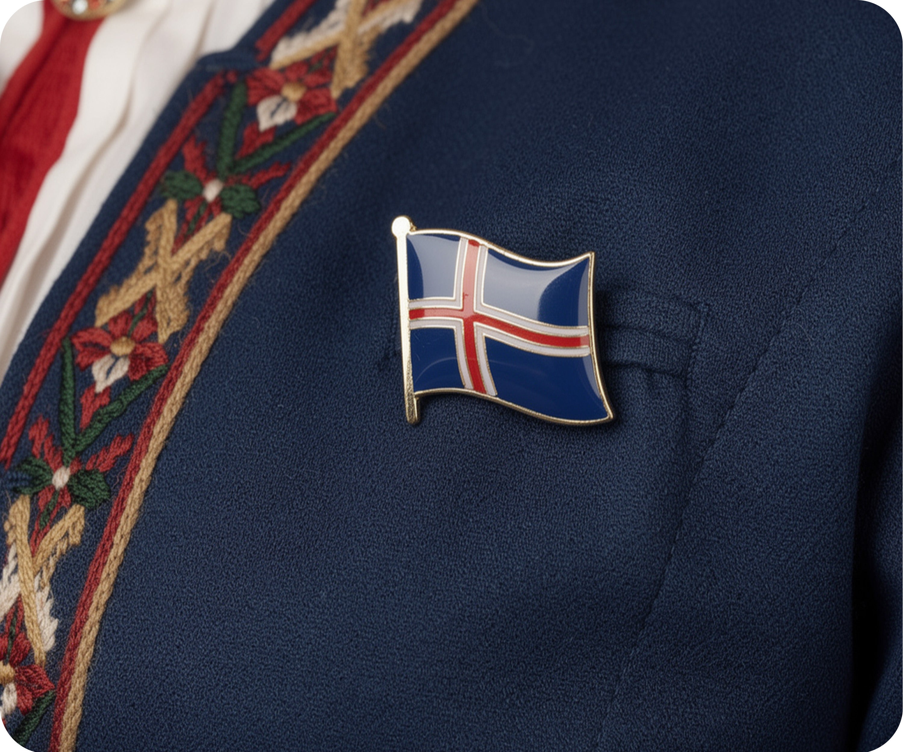 Icland Flag Pin Badge