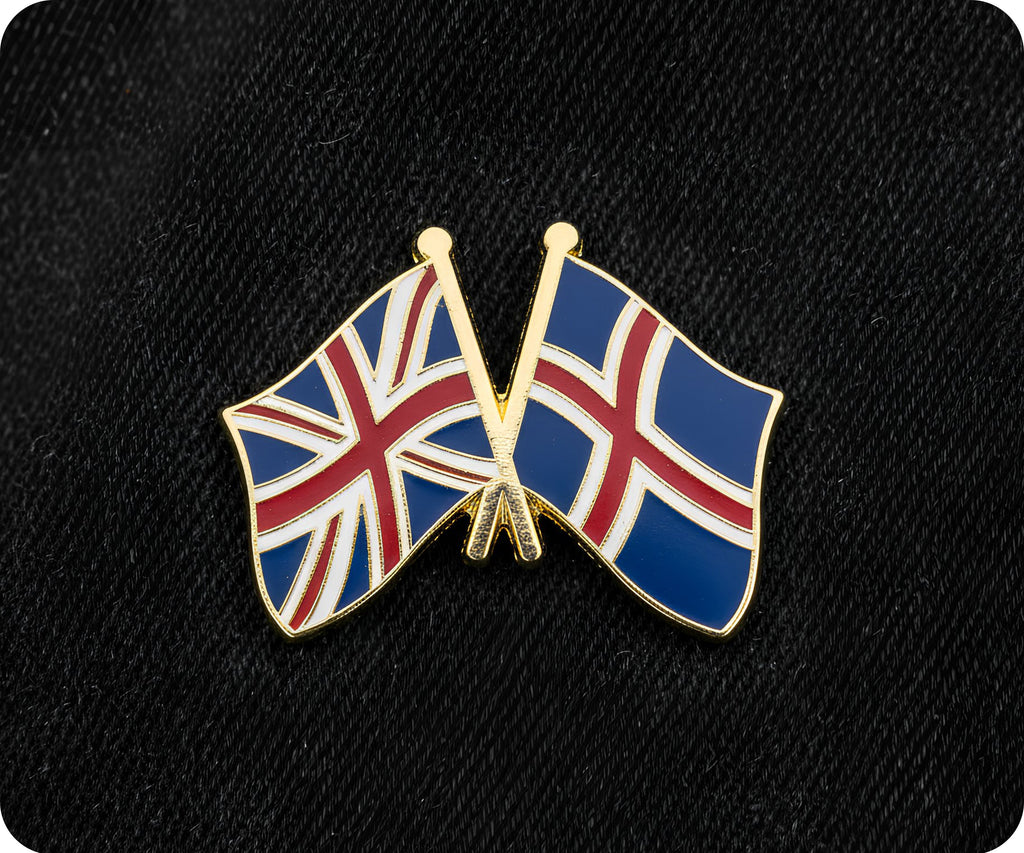United Kingdom & Iceland Friendship Pin Badge