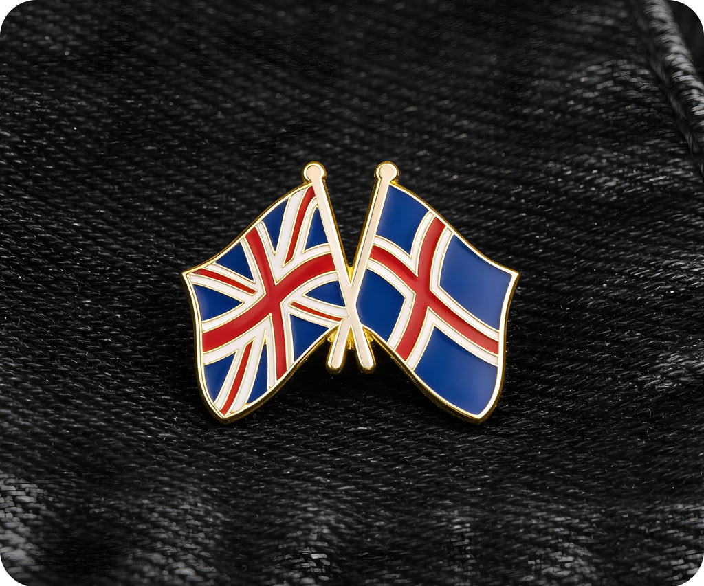 United Kingdom & Iceland Friendship Pin Badge