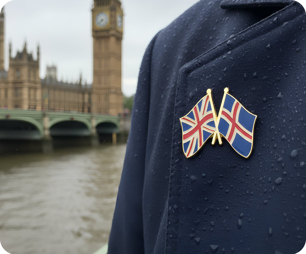 United Kingdom & Iceland Friendship Pin Badge