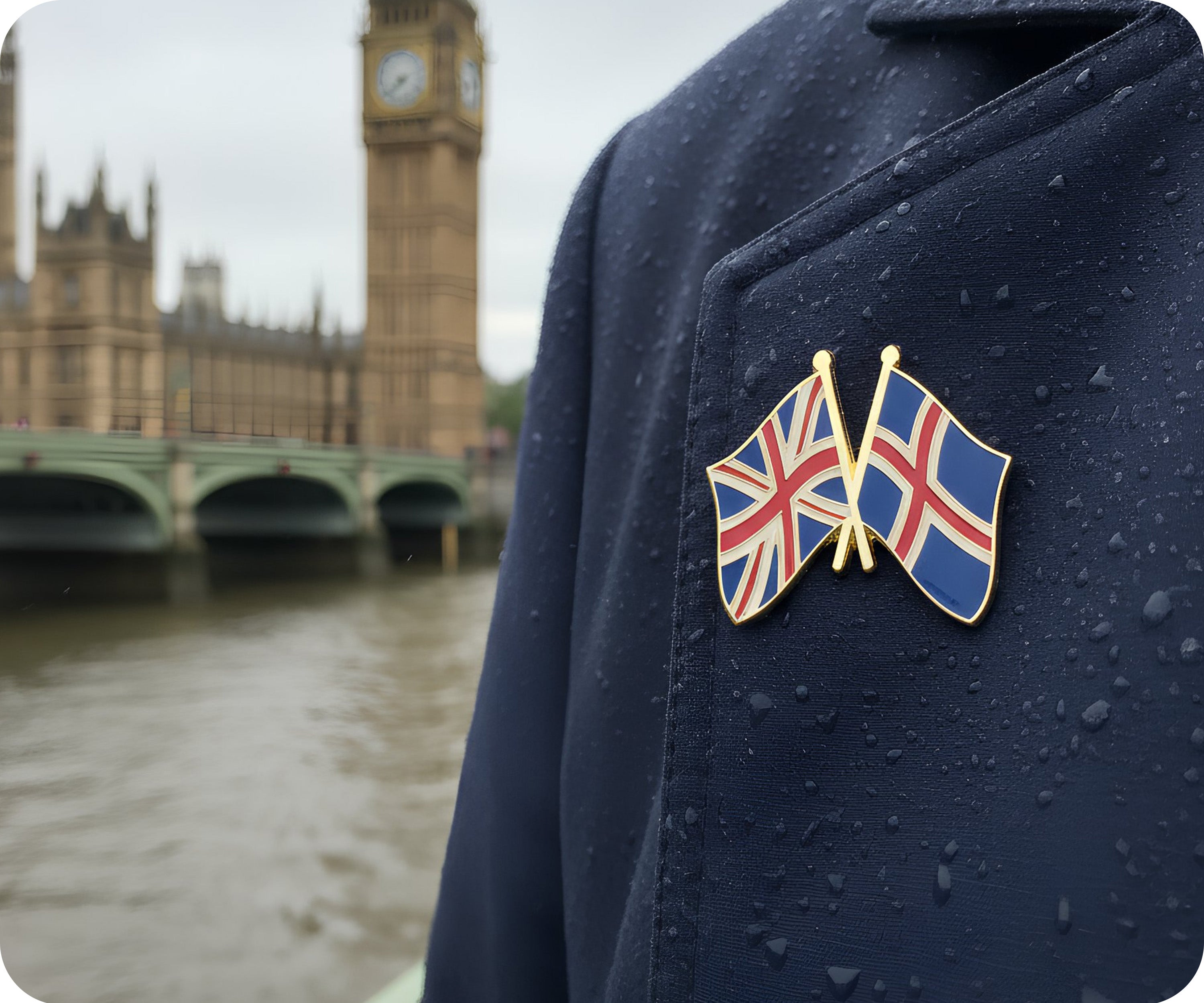 United Kingdom & Iceland Friendship Pin Badge