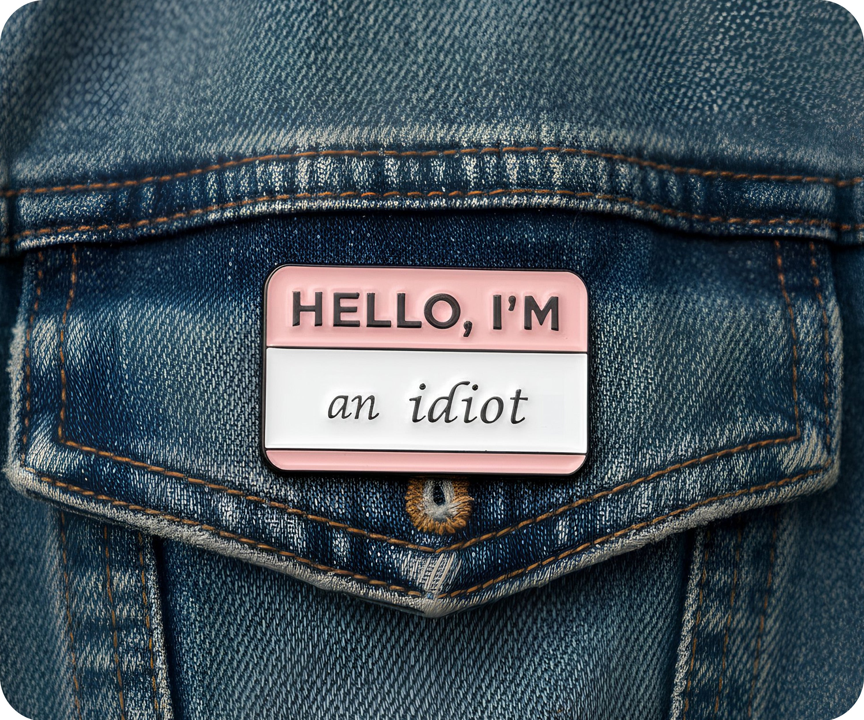 Hello I'm An Idiot Pin Badge