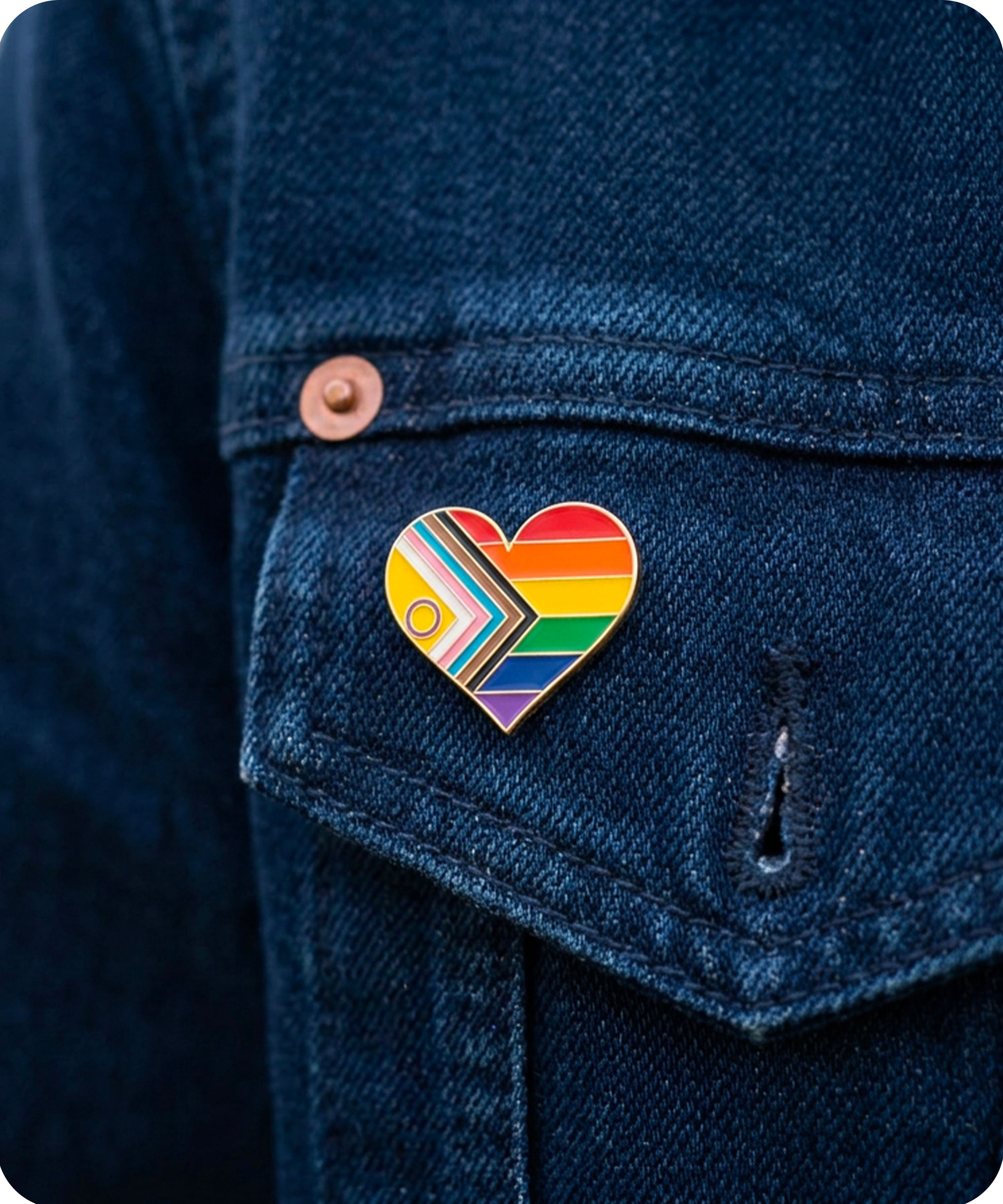 Intersex Inclusive Pride Heart Enamel Pin Badge Imagen secundaria del producto