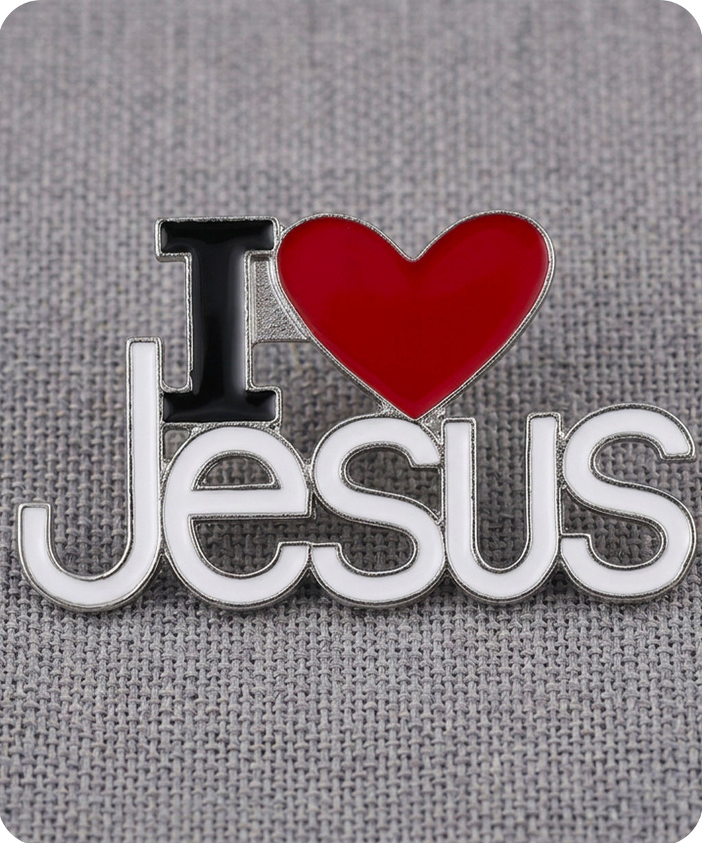 I Love Jesus Enamel Lapel Pin Badge