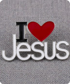 I Love Jesus Enamel Lapel Pin Badge