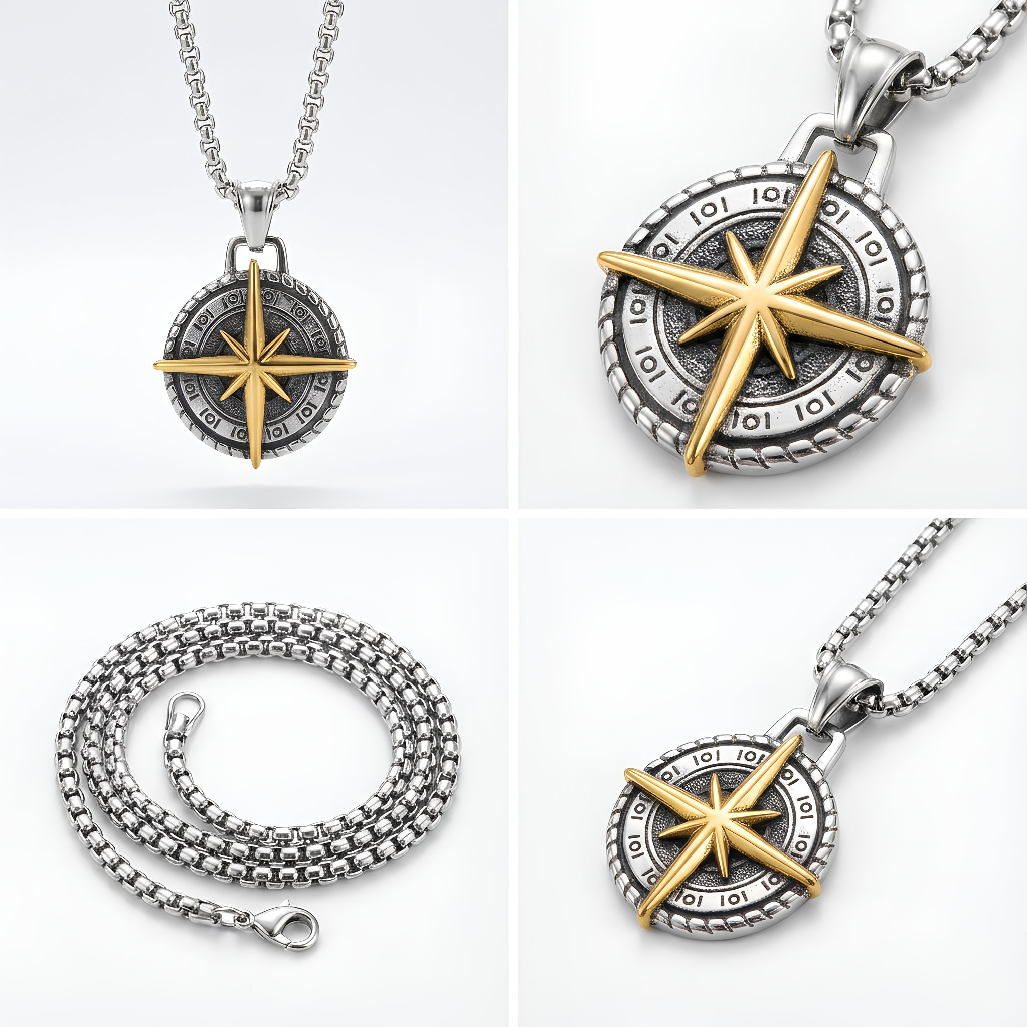 Nautical Compass Necklace Adventure Travel Jewellery Gift in Aluminium Capsule