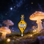 Yellow Potion Bottle Wizard Witch Pin Badge