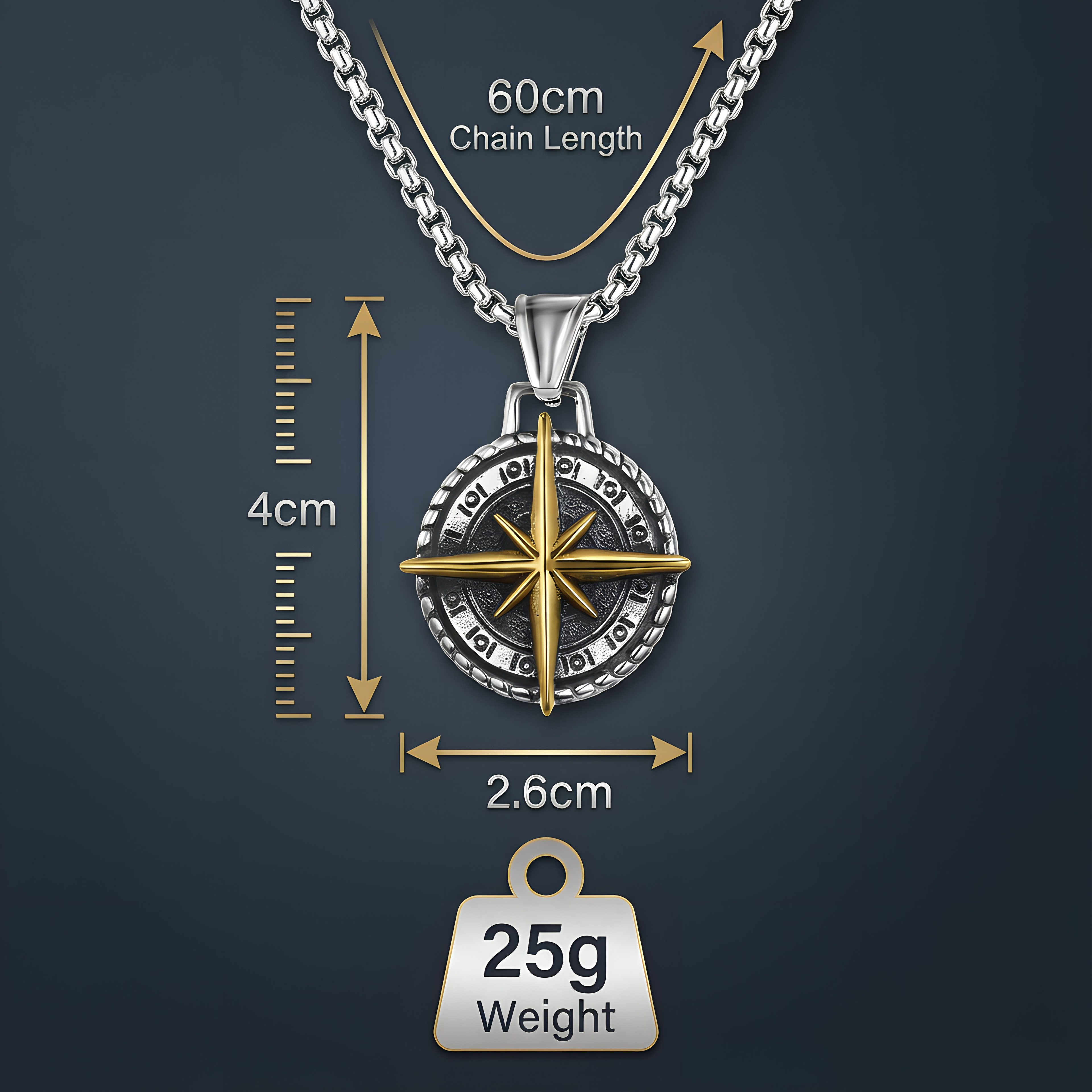 Nautical Compass Necklace Adventure Travel Jewellery Gift in Aluminium Capsule