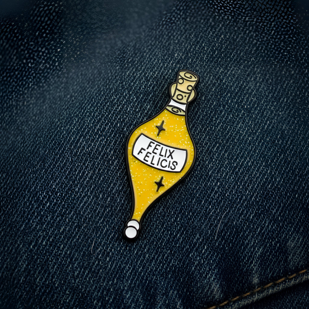 Yellow Potion Bottle Wizard Witch Pin Badge