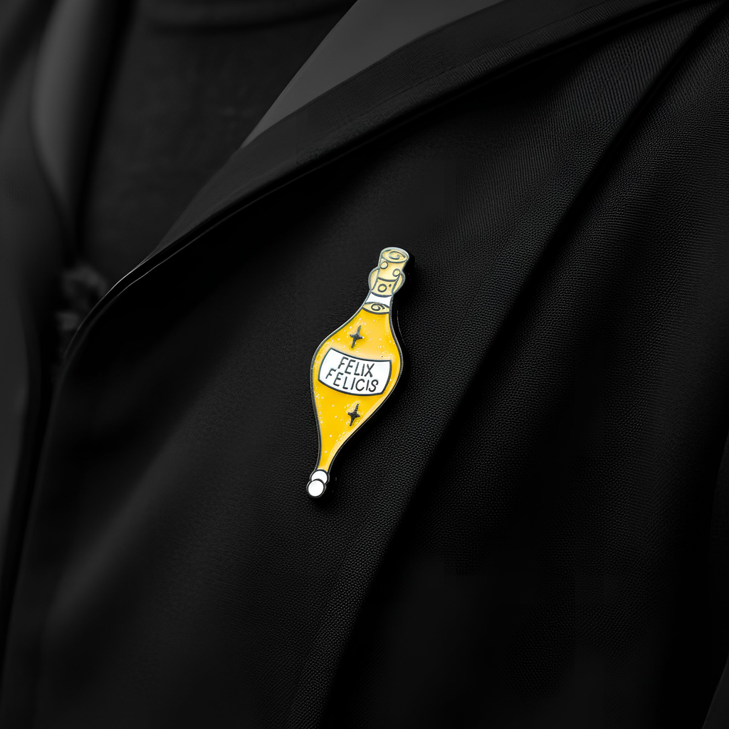 Yellow Potion Bottle Wizard Witch Pin Badge
