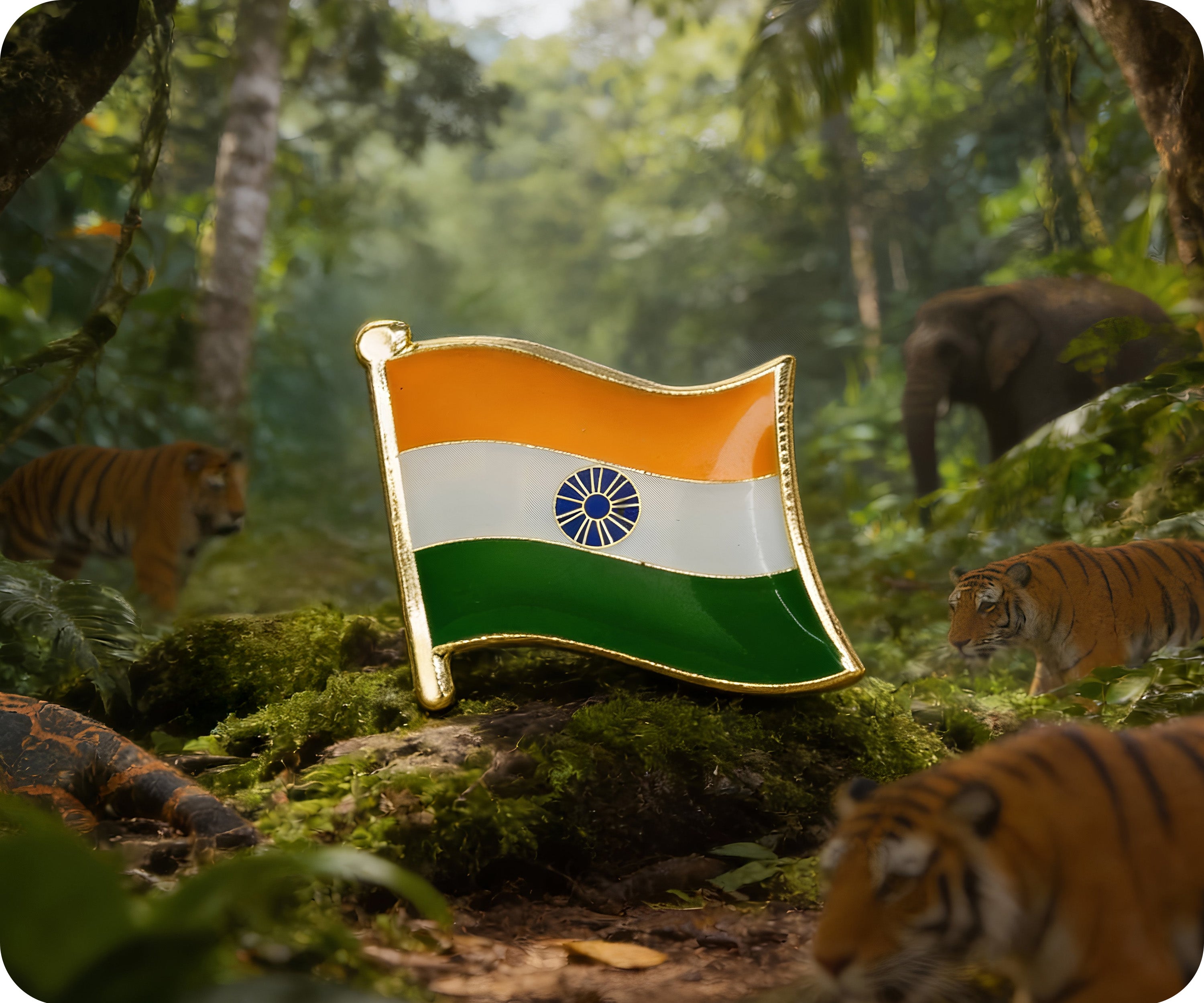 Pin con la bandera de la India Imagen secundaria del producto