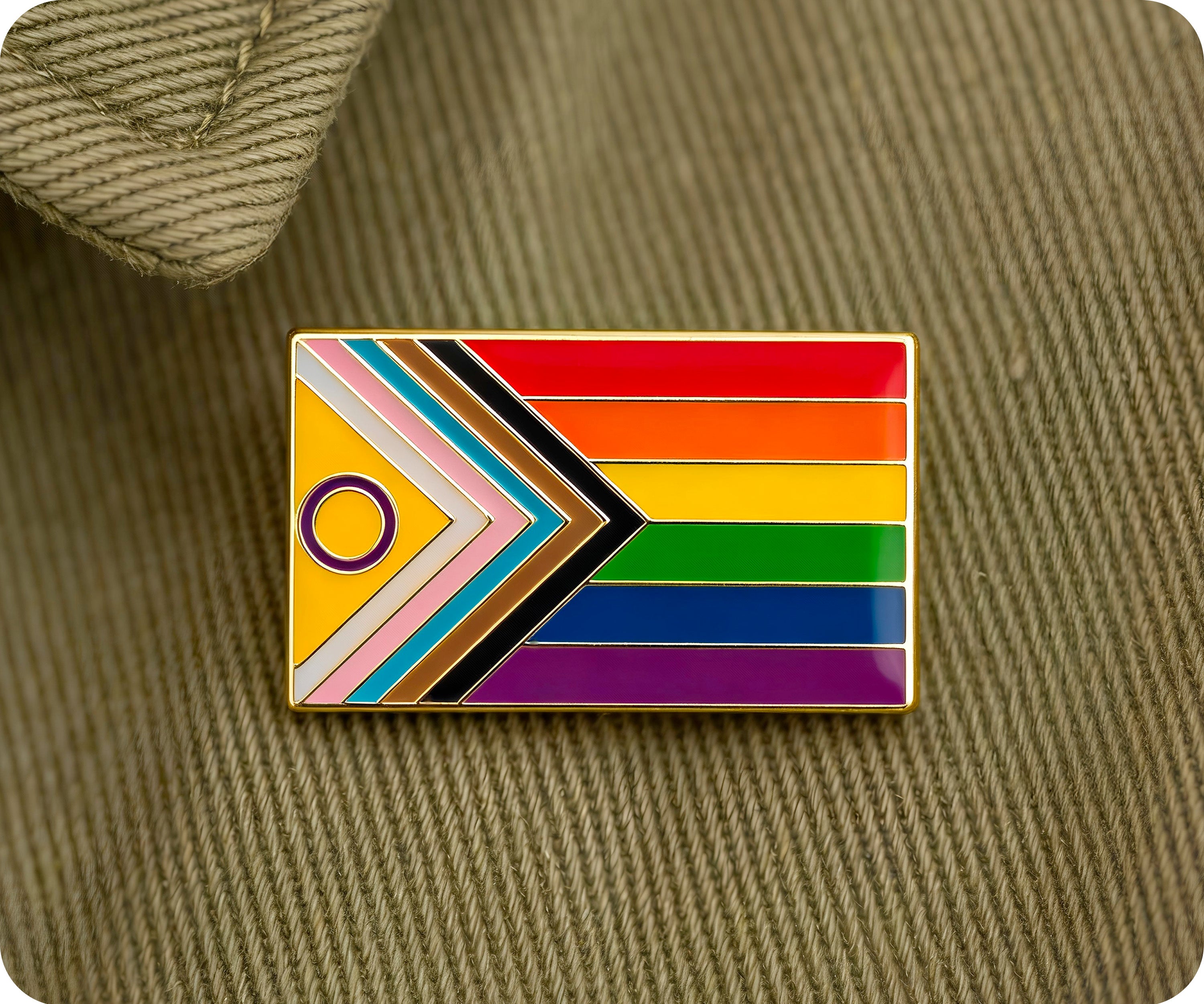 Intersex Inclusive Pride Rectangle Flag Pin Badge
