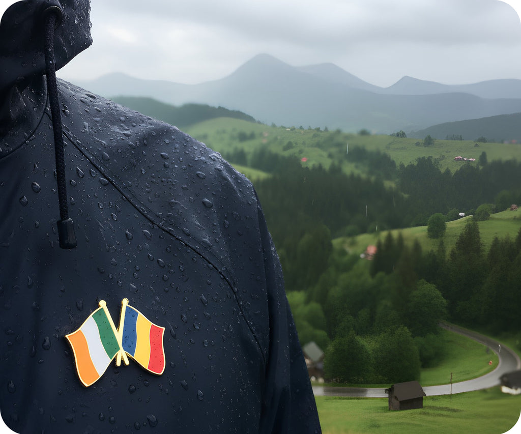 Ireland & Romania Friendship Pin Badge