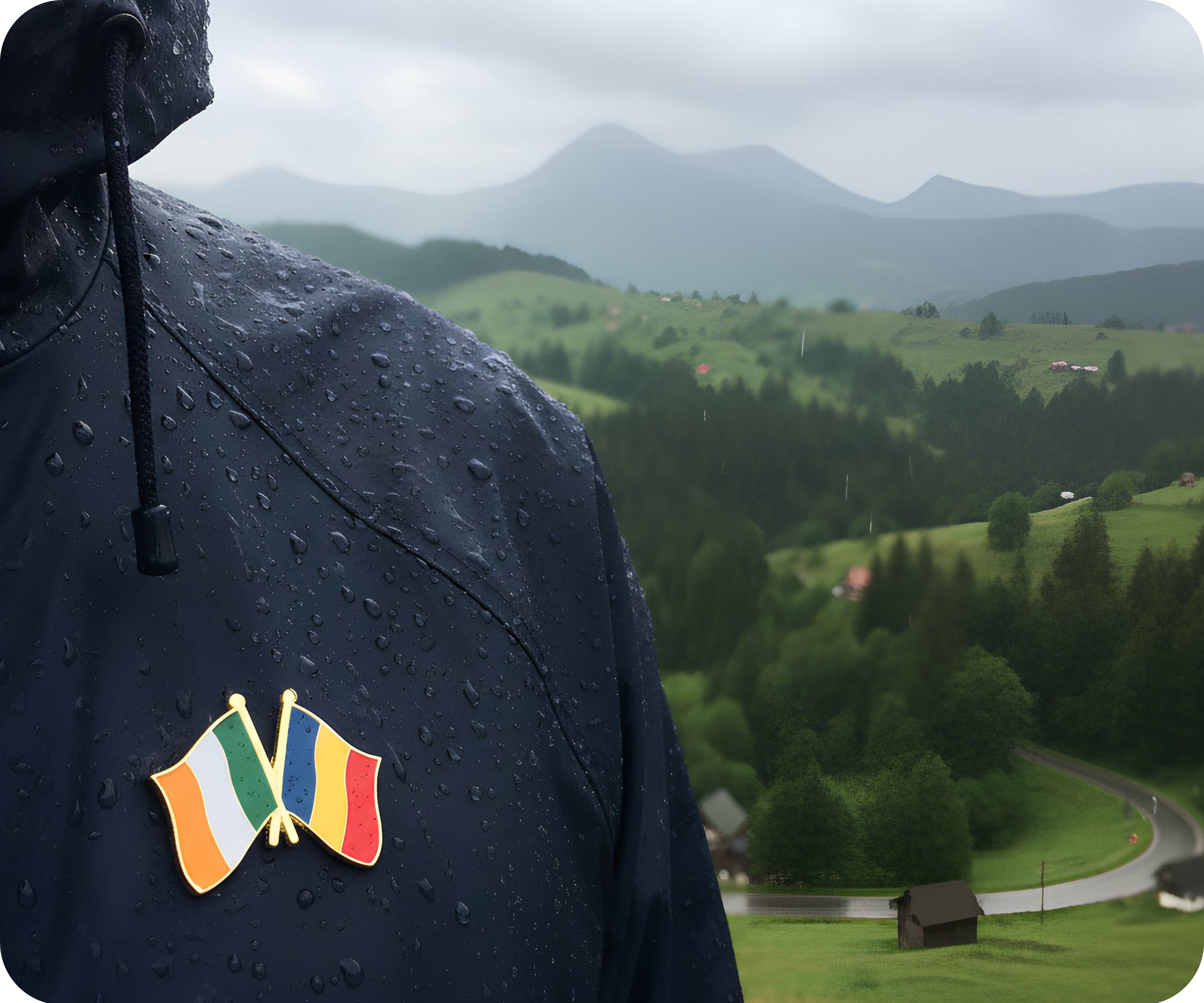 Ireland & Romania Friendship Pin Badge