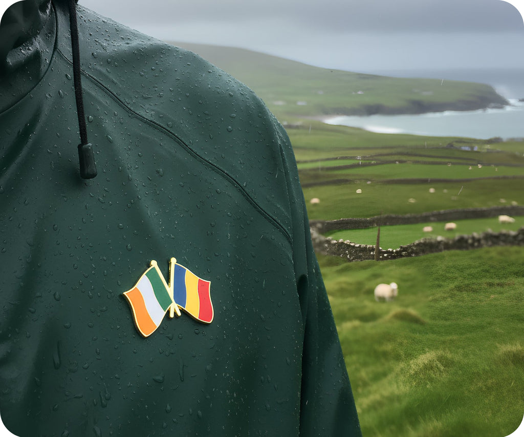 Ireland & Romania Friendship Pin Badge