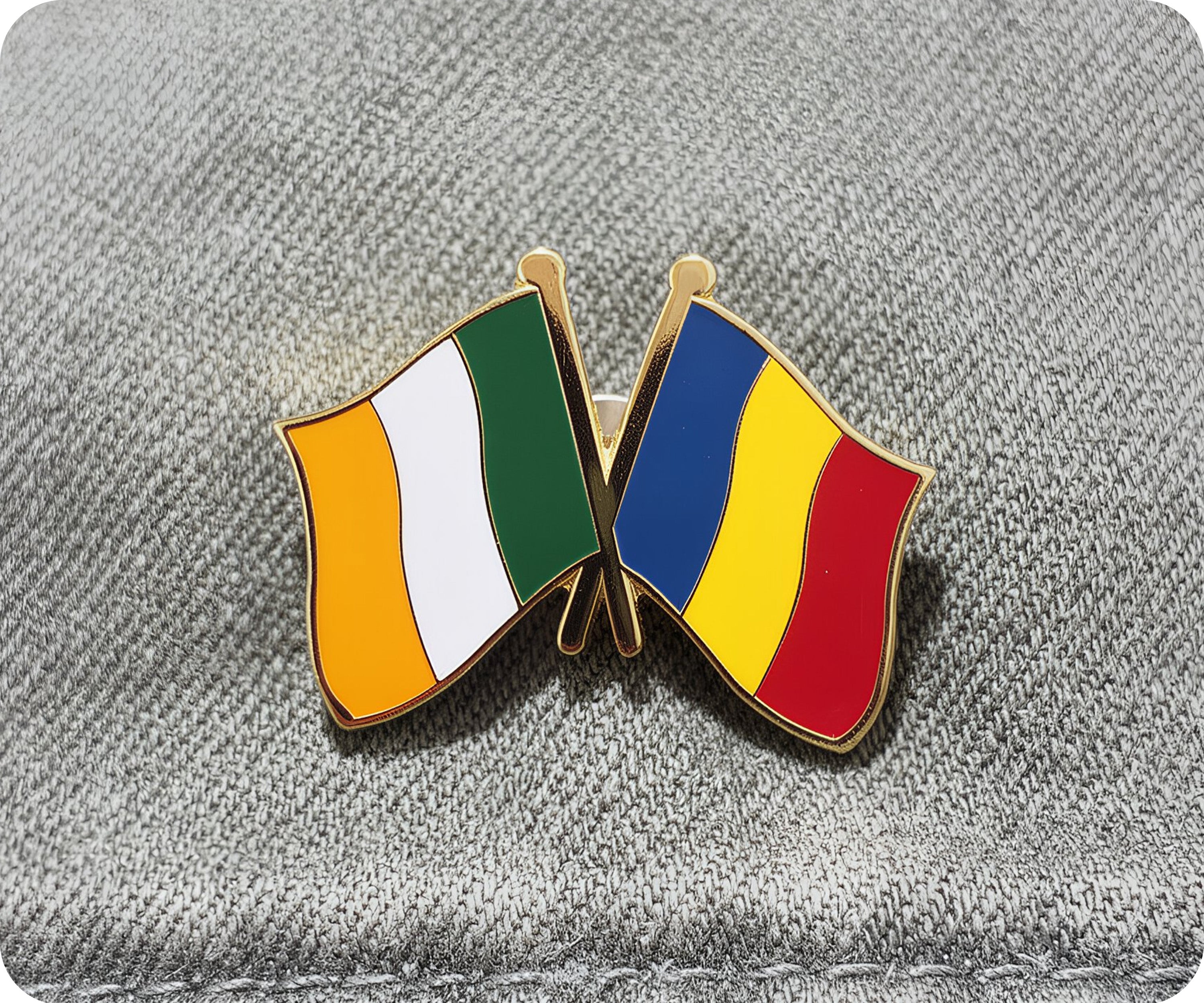 Ireland & Romania Friendship Pin Badge