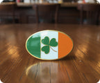 Round Ireland Shamrock Clover Pin Badge
