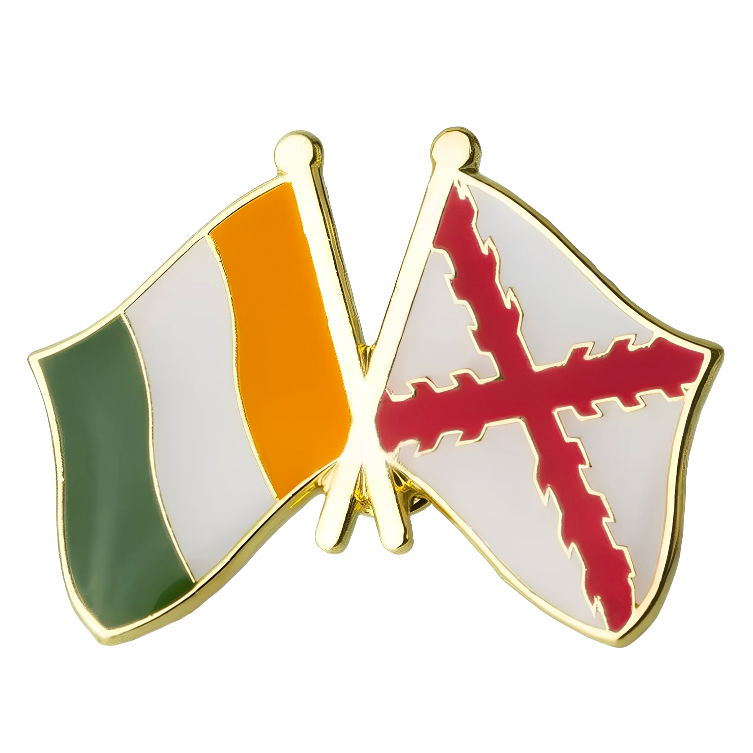 Ireland & Cross of Burgundy Friendship Pin Badge