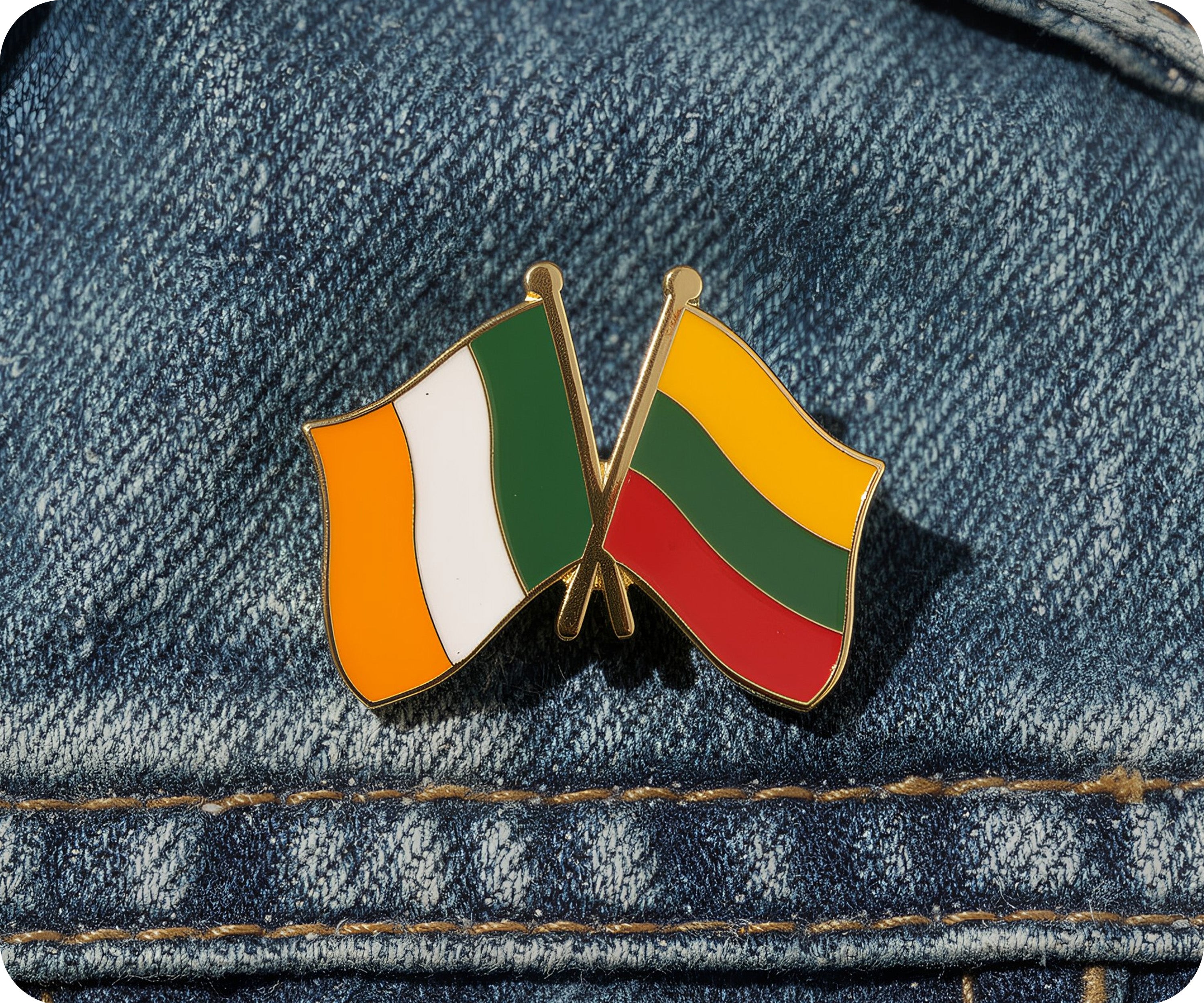 Ireland & Lithuania Friendship Pin Badge