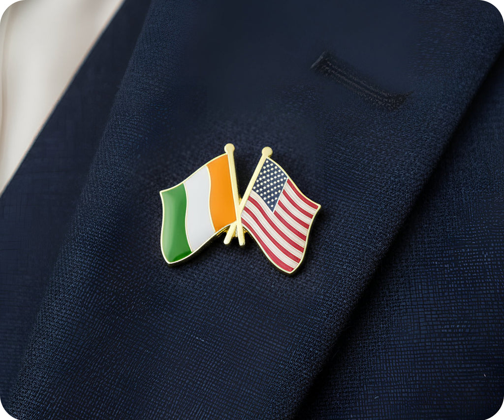 Ireland & USA Friendship Pin Badge