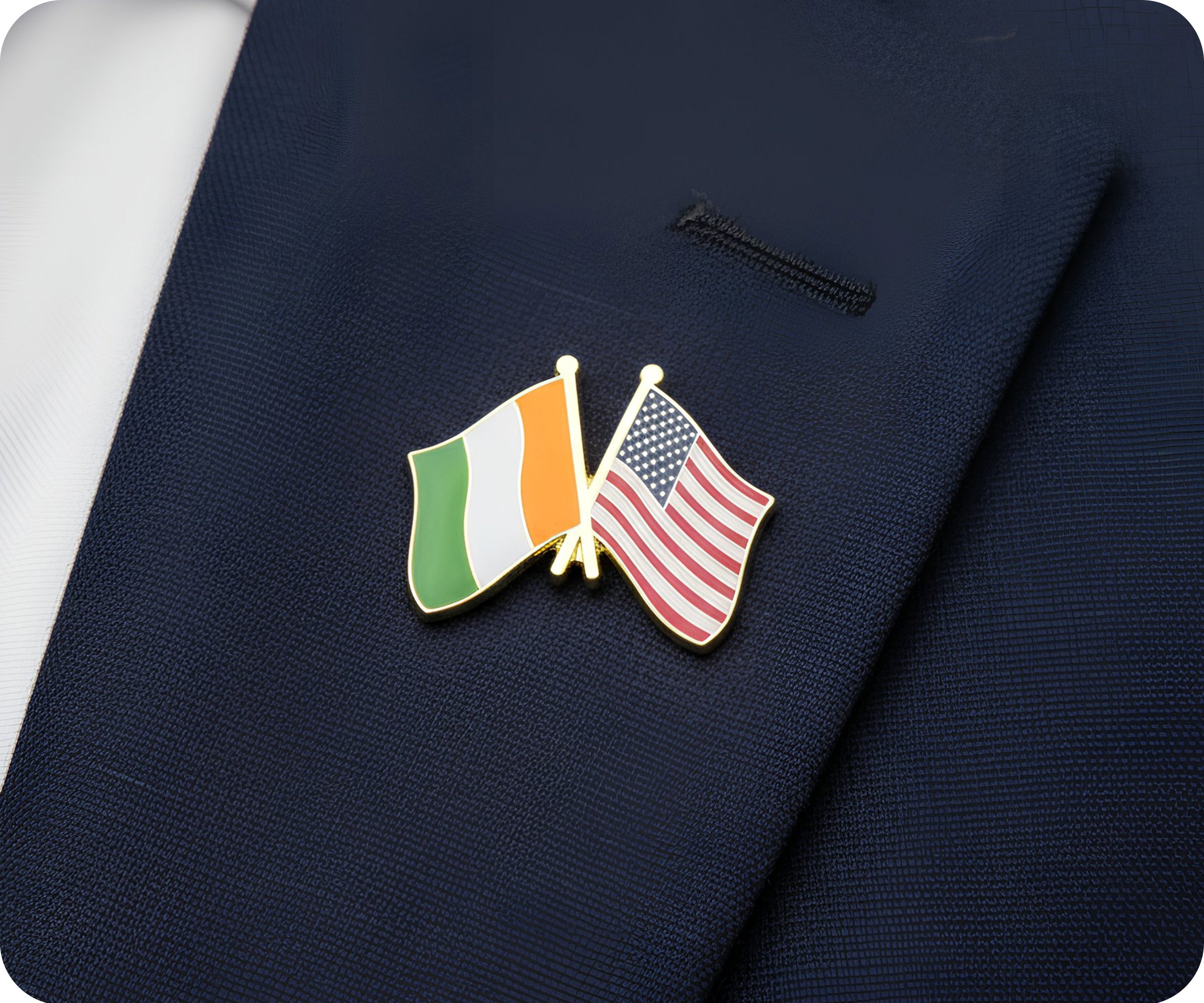Ireland & USA Friendship Pin Badge