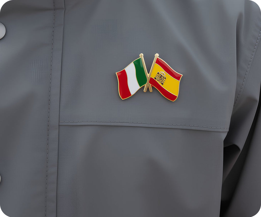 Italy & Spain Friendship Pin Badge